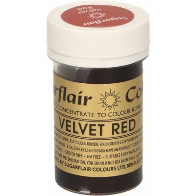 Sugarflair Gelová barva Velvet Red 0281 dortis 25 g – Hledejceny.cz