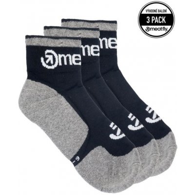Meatfly ponožky Middle Triple černá/šedá