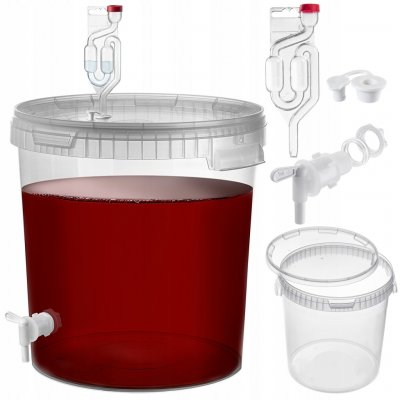 Fermentační nádoba 30L s víkem, kohoutkem, trubičkou a těsněním 62765 – Sleviste.cz