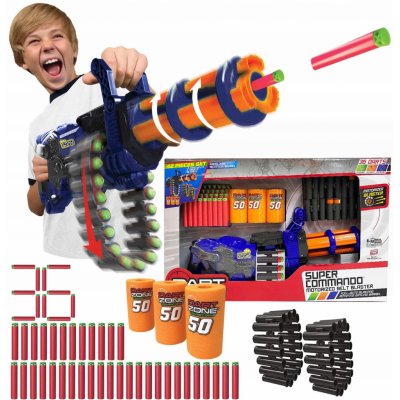 Dart Zone Minigun Sada Super Commando 6300 30 šípů N-Strike Elite A0351 – Sleviste.cz