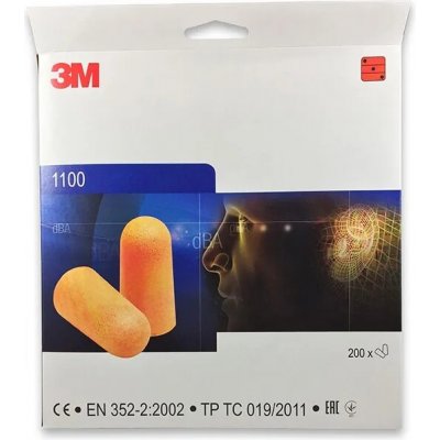 3M 1100 Pěnové Špunty do uší 200 párů – Zboží Mobilmania