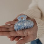 Eulenschnitt Skřipec do vlasů Heart / Sky Blue 7 cm, modrá barva, plast – Zboží Dáma