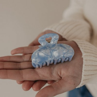 Eulenschnitt Skřipec do vlasů Heart / Sky Blue 7 cm, modrá barva, plast – Zboží Dáma