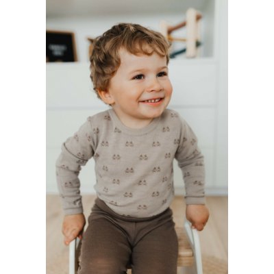 Dětské merino body Jaquard SAFA béžové – Sleviste.cz