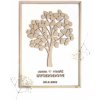 Svatební kniha hostů wooden moment Svatební strom na podpisy Velikost: 59 cm x 42 cm - 80 srdíček