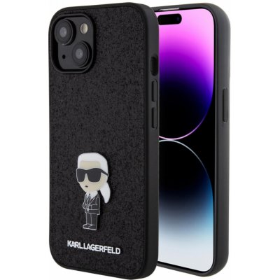 Karl Lagerfeld FIXED Glitter Metal Ikonik iPhone 15 černé – Zboží Živě