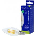 Tesla LED FILAMENT retro žárovka svíčka E14, 4.2W, 230V, 470lm, 25 000h, 2700K teplá, 360st,čirá – Zboží Mobilmania