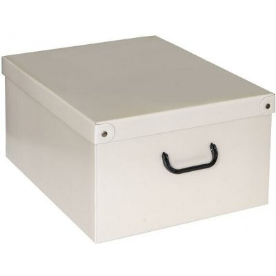 Lavatelli úložný box s víkem M, béžový, pevný karton, 42x32x17,5 cm – Zboží Mobilmania