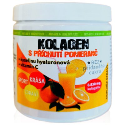 Kolagen s příchutí pomeranč + Kyselina Hyaluronová + vitamín C 140 g – Hledejceny.cz