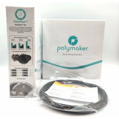 Polymaker VZOREK 20 METRŮ - Tough PC PolyMax černý 1,75mm