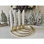 Adventní kovový svícen zlatý – Sleviste.cz