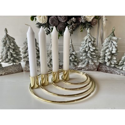 Adventní kovový svícen zlatý – Sleviste.cz