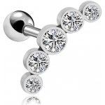 Troli Podélná ocelová single náušnice s čirými zirkony VHLLE00669SW – Zboží Mobilmania