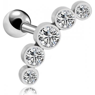 Troli Podélná ocelová single náušnice s čirými zirkony VHLLE00669SW – Zboží Mobilmania