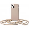 Pouzdro a kryt na mobilní telefon Apple Pouzdro Tech-Protect se šňůrkou iPhone 14 Icon Chain Beige