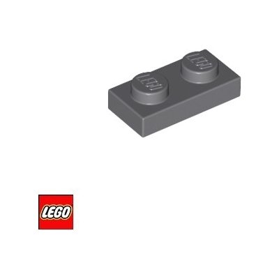 LEGO® 3023 Podložka 1x2 Tmavě-Šedá – Zboží Mobilmania