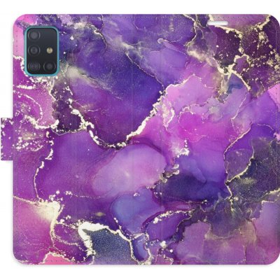 Pouzdro iSaprio Flip s kapsičkami na karty - Purple Marble Samsung Galaxy A51 – Zboží Mobilmania