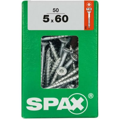 Spax Uni vrut zápust.hlava T-Star+ T20 4CUT část.závit Wirox 5 x 60 mm 50 ks – Hledejceny.cz