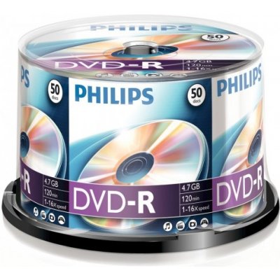 Philips DVD-R 4,7GB 16x, cakebox, 50ks (DM4S6B50F/00)