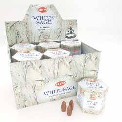 Hem Vonné kužely Tekoucí dým White Sage Bílá šalvěj 40 ks