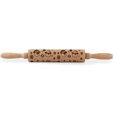 TORO VÁLEČEK DŘEVĚNÝ NA TĚSTO SE VZOREM SNĚHULÁK 19CM_hamashop – Hledejceny.cz