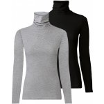 Esmara Dámský rolák 2 kusy černá šedá – Hledejceny.cz