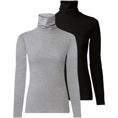 Esmara Dámský rolák 2 kusy černá šedá – Zboží Dáma