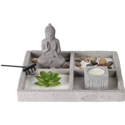 Poop HOME ELEMENTS Zenová zahrádka Buddha, čtverec