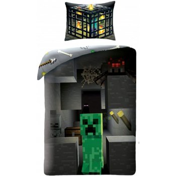 Halantex povlečení Minecraft Creeper v podzemí Bavlna 140x200 70x90