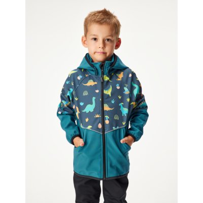 Unuo Dětská softshellová bunda s fleecem Slim Kobaltová Dinosauři – Hledejceny.cz