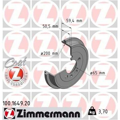 Brzdový buben ZIMMERMANN 100.1649.20 (100164920) – Hledejceny.cz