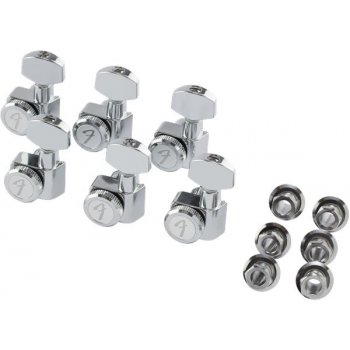 Fender Locking Tuning Machines, Vintage Buttons, Polished Chrome