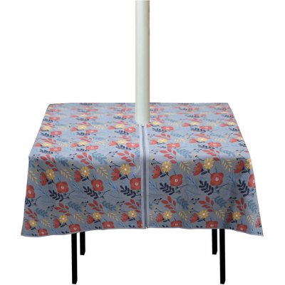 ele Eleoption šedý čtvercový 150cm nepromokavý venkovní ubrus s otvorem na deštník a zipem ubrusy na terasu pro pikniky na zahradě – Zboží Mobilmania