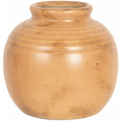 Oranžovo hnědá váza Bruin - Ø 8*8 cm - Clayre & Eef – Hledejceny.cz
