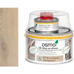 Osmo 6118 2K olej na dřevo 0,375 l Světle šedá