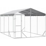 vidaXL Venkovní psí kotec se střechou stříbrný 300 x 4,5 x 250 cm – Zbozi.Blesk.cz