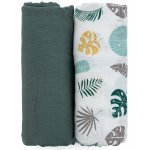 PETITE&MARS bambusová mušelínová Misty Green Leaves 120 x 120 cm 2 ks – Sleviste.cz