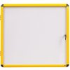 Reklamní vitrína Bi-Office Vnitřní vitrína s bílým magnetickým povrchem, žlutý rám, 720 x 674 mm (6xA4)