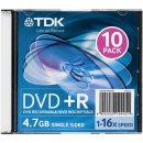 TDK DVD+R 4,7GB 16x, slim box 10ks (T19447)