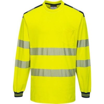 Portwest Reflexní tričko s dlouhým rukávem PW3 Hi-Vis žluté/modré 93746 – Zboží Mobilmania