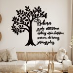 dřevo života Dřevěný strom Rodina jsou kořeny Rozměry (cm): 79x60, Zvolte barvu dekoru: Černá – Zboží Dáma