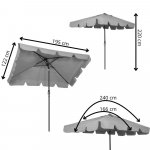 SPRINGOS GU0038 Zahradní slunečník 120x200 cm šedý – Hledejceny.cz