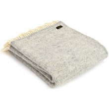 Tweedmill Vlněná deka Fishbone Silver Grey 183x150