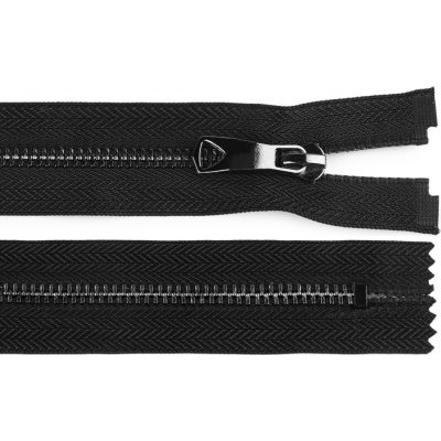 Kovový zip No 5 délka 20 cm s ozdobným jezdcem, střední, 3 černá černý nikl – Hledejceny.cz