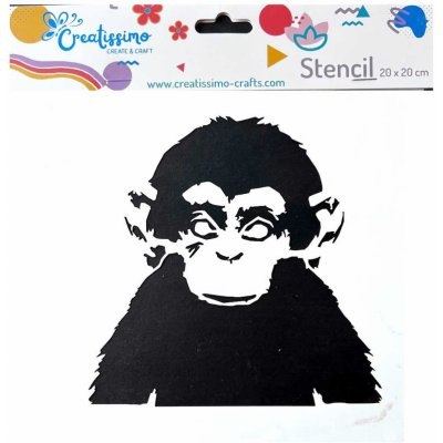 Creatissimo plastová šablona opička 20 x 20 cm