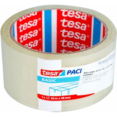 tesa Balicí páska BASIC, transparentní, 50m:48mm – Zbozi.Blesk.cz