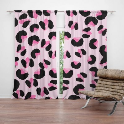 Sablio Závěs Růžový gepard: 2ks 140x250cm – Hledejceny.cz