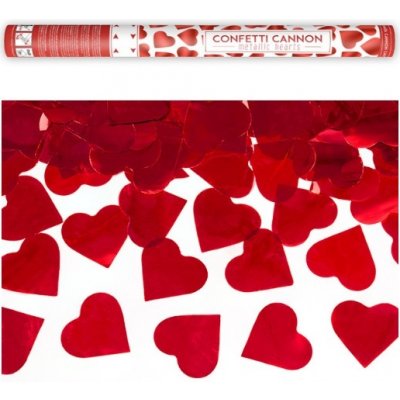 vystřelovací konfety červená srdce 60cm – Zboží Mobilmania
