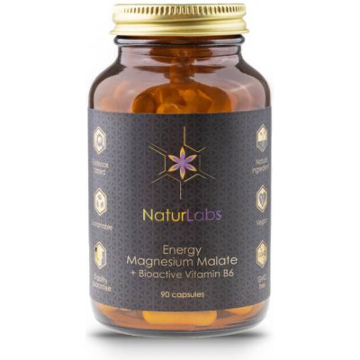 NaturLabs Energy Magnesium Malate + Bioactive Vitamin B6 90 kapslí – Hledejceny.cz