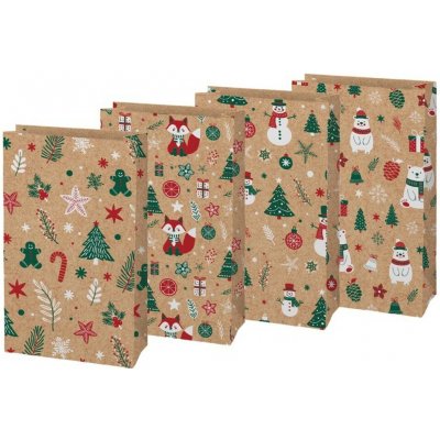 Vánoční papírové sáčky 10x18x6cm 5252927, 12 ks – Zboží Živě
